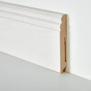 Massivholzleiste HH Profil 18x115mm Weiß lackiert | 240cm lang Holz-Fußleisten in Weiß