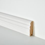 Massivholzleiste HH Profil 18x60mm Weiß lackiert | 240cm lang Holz-Fußleisten in Weiß