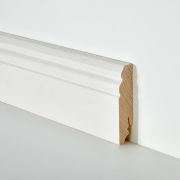 Massivholzleiste HH Profil 18x80mm Weiß lackiert | 240cm lang Holz-Fußleisten in Weiß