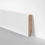 Sockelleiste modern 15x80 mm - weiß foliert | 240cm lang Holz-Fußleisten in Weiß