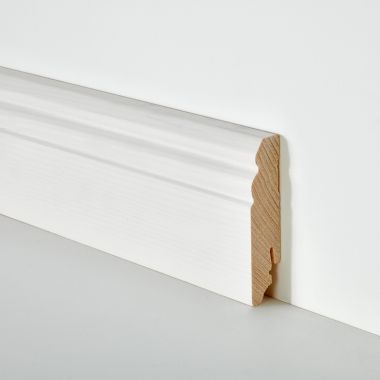 Massivholzleiste HH Profil 18x80mm Weiß lackiert | 240cm lang