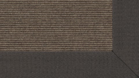 tretford Teppich LD uni_601 Treibholz mit 6 cm Leinenbordüre (Dunkel) im Wunschmaß