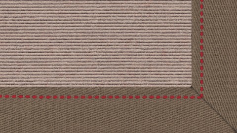 tretford Teppich LH 582_647 Perle mit 6 cm Leinenbordüre (Hell) im Wunschmaß