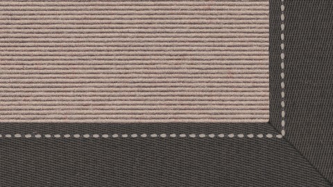 tretford Teppich LD 555_647 Perle mit 6 cm Leinenbordüre (Dunkel) im Wunschmaß