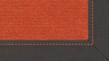 tretford Teppich LD 585_585 Orange mit 6 cm Leinenbordüre (Dunkel) im Wunschmaß