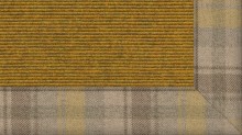 tretford Teppich K560_560 Curry mit 6 cm Wollfilz-Bordüre Karo im Wunschmaß