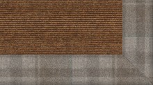 tretford Teppich K572_572 Nougat mit 6 cm Wollfilz-Bordüre Karo im Wunschmaß