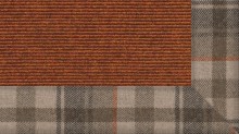 tretford Teppich K559_559 Terracotta mit 6 cm Wollfilz-Bordüre Karo im Wunschmaß