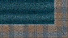 tretford Teppich K567_567 Pazifik mit 6 cm Wollfilz-Bordüre Karo im Wunschmaß
